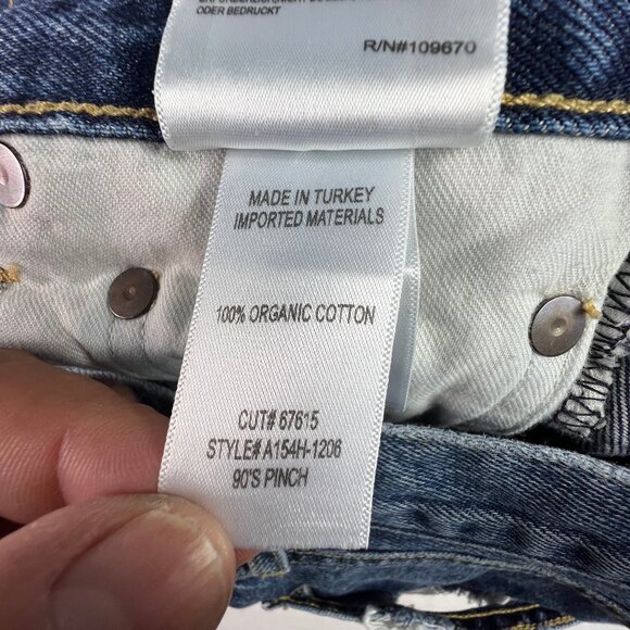 AGOLDE Jeans Women's 25x28* 90s Pinch High Rise Straight Ankle Blue Denim Tag 24 - Picture 9 of 16